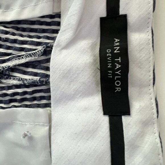 Ann Taylor Devin Ankle Pant in Seersucker Stretch Blue SZ 6 - Picture 11 of 13